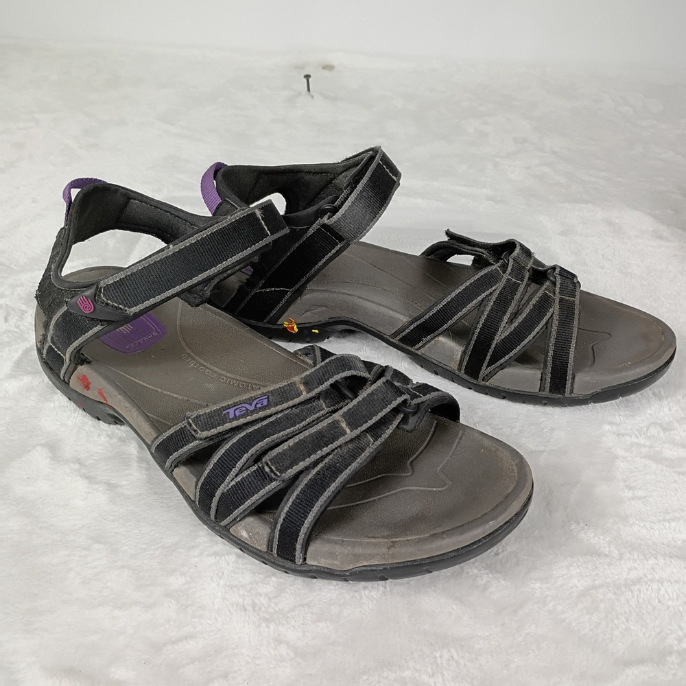 Teva Hiking Sandals Womens 10 Black Purple Strappy Gorpcore Outdoor Summer Shoes